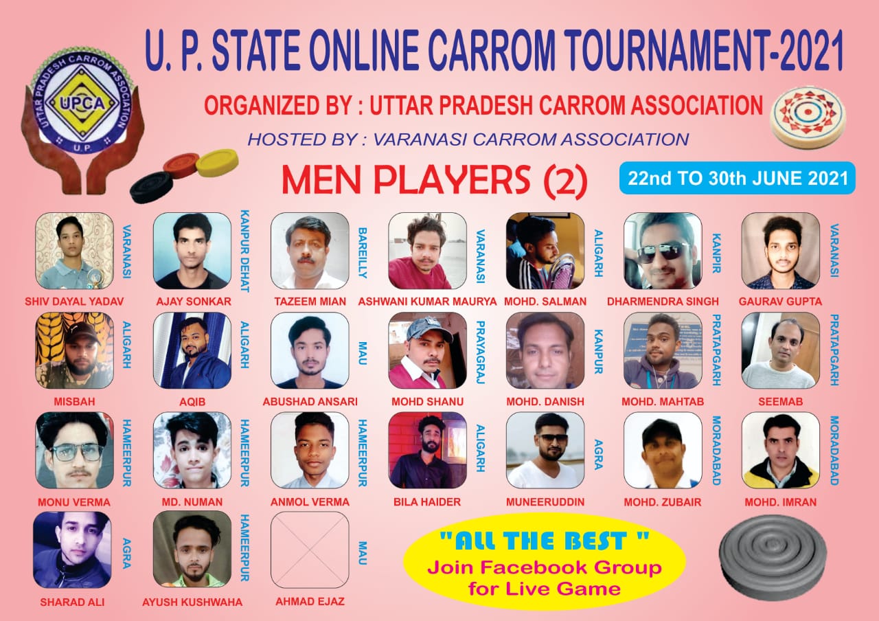 दो दिनों के लीग मैचों के बाद पुरुष वर्ग में प्रयागराज के अब्दुल रहमान तथा महिला वर्ग में वाराणसी की मंतशा इकबाल टॉप पर